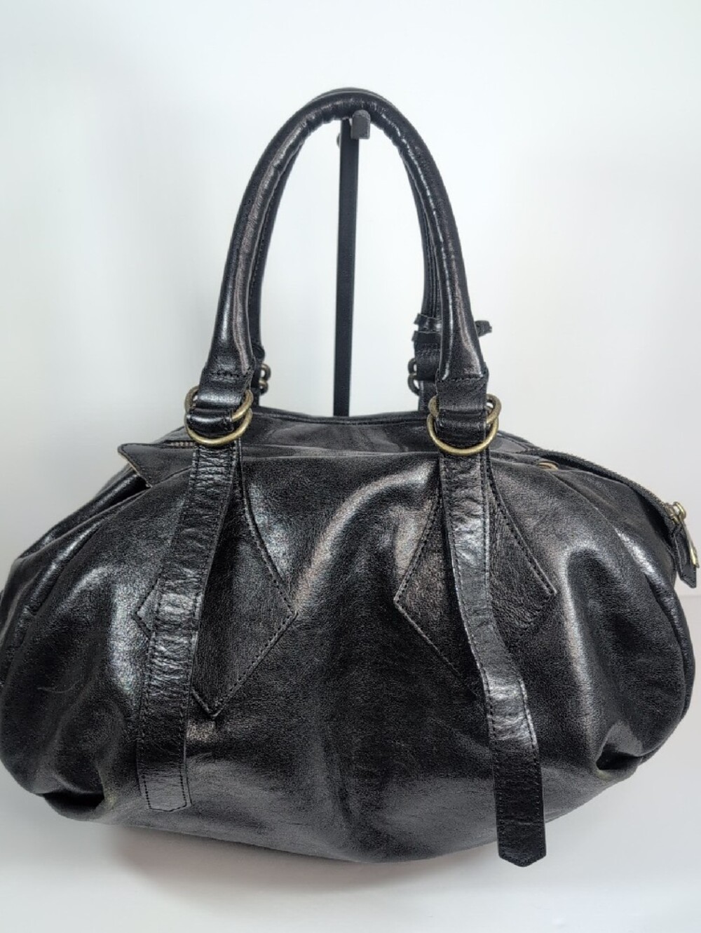Vivienne Westwood Vintage Y2K Leather Boston Bag Orb Charm - Picture 5 of 16